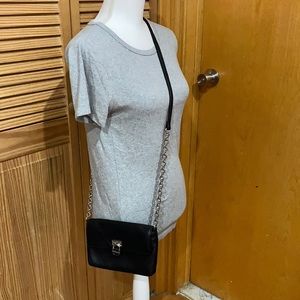 Calvin Klein black pebble leather crossbody bag